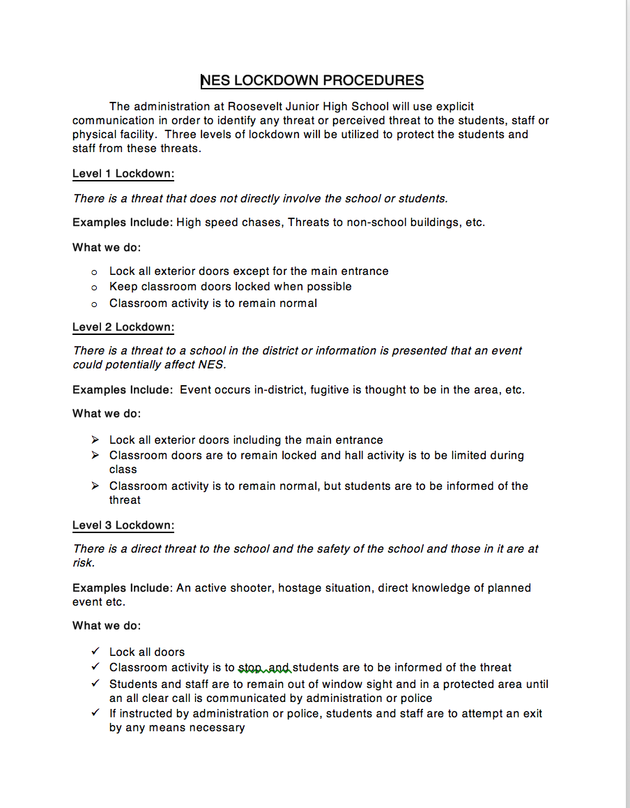 Lockdown Procedures